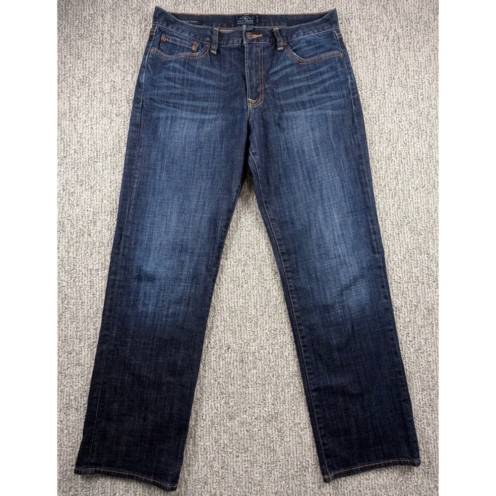 Lucky Brand 361 Vintage Straight Mens 34x32 Blue Dark Wash Denim Jeans 7M12234